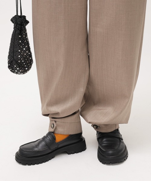 DOUBLE NAME(ダブルネーム)の「裾ボタンパンツ/ユニセックス(スラックス・レディース・ブラック/ネイビー系/グリーン系/ベージュ・FREE)」の8枚目の写真