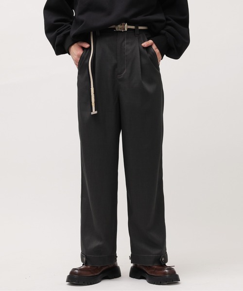 DOUBLE NAME(ダブルネーム)の「裾ボタンパンツ/ユニセックス(スラックス・レディース・ブラック/ネイビー系/グリーン系/ベージュ・FREE)」の10枚目の写真