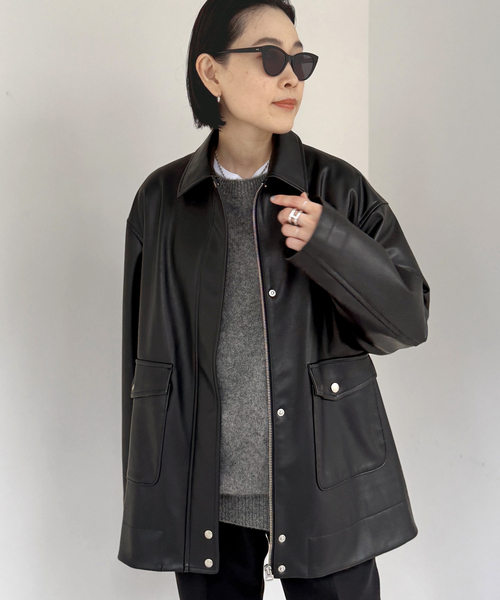 AP STUDIO（エーピーストゥディオ）の「レザーライクジャケット