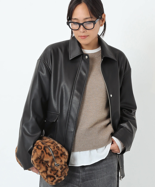 AP STUDIO（エーピーストゥディオ）の「レザーライクジャケット