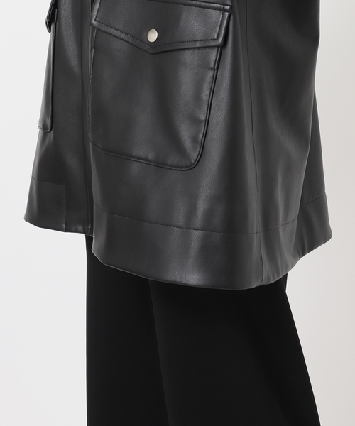AP STUDIO（エーピーストゥディオ）の「レザーライクジャケット（ライダースジャケット・レディース・ブラック・FREE）」の17枚目の写真
