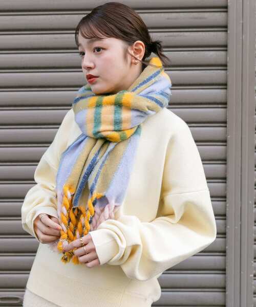 KBF(ケイビーエフ)の「ラメチェックマフラー(マフラー・レディース・レッド系その他/イエロー系その他・ONE)」の19枚目の写真