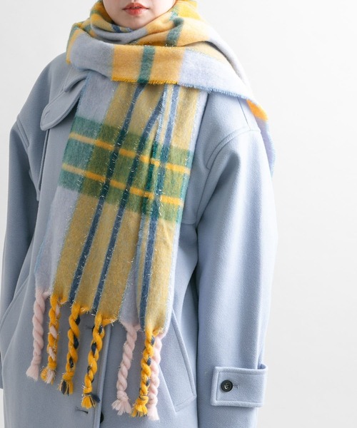 KBF(ケイビーエフ)の「ラメチェックマフラー(マフラー・レディース・レッド系その他/イエロー系その他・ONE)」の22枚目の写真