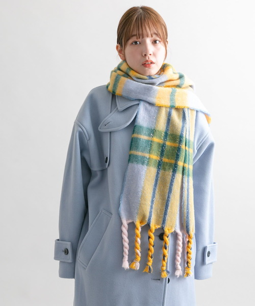 KBF(ケイビーエフ)の「ラメチェックマフラー(マフラー・レディース・レッド系その他/イエロー系その他・ONE)」の17枚目の写真