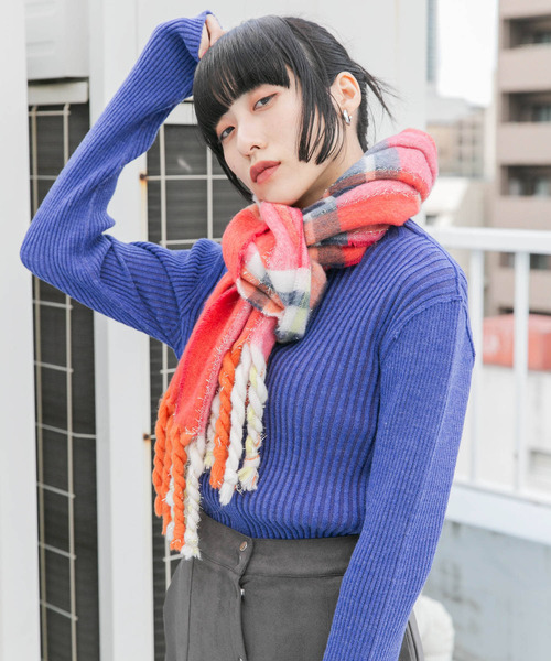 KBF(ケイビーエフ)の「ラメチェックマフラー(マフラー・レディース・レッド系その他/イエロー系その他・ONE)」の14枚目の写真