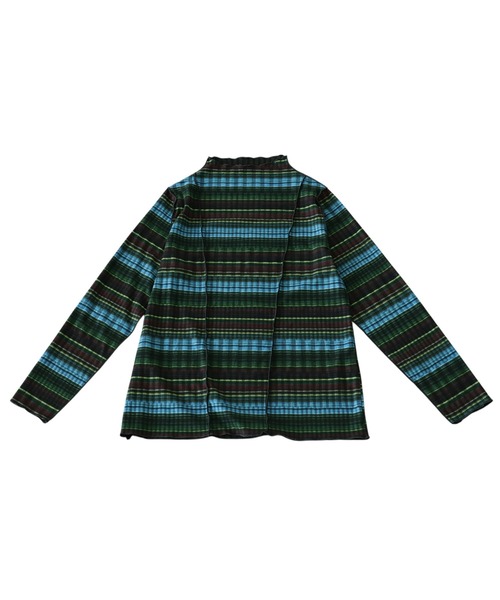 antiqua(アンティカ)の「チェックボーダーメロウトップス(Tシャツ/カットソー・レディース・グリーン系その他/パープル系その他・ONESIZE)」の7枚目の写真
