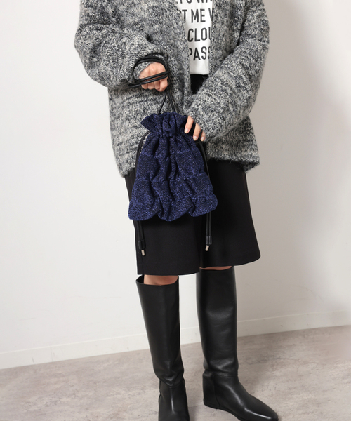 JOURNAL STANDARD relume（ジャーナルスタンダード　レリューム）の「RELUME ラメラメBAG（クラッチバッグ・レディース・ブラウン/シルバー/ネイビー・FREE）」の5枚目の写真