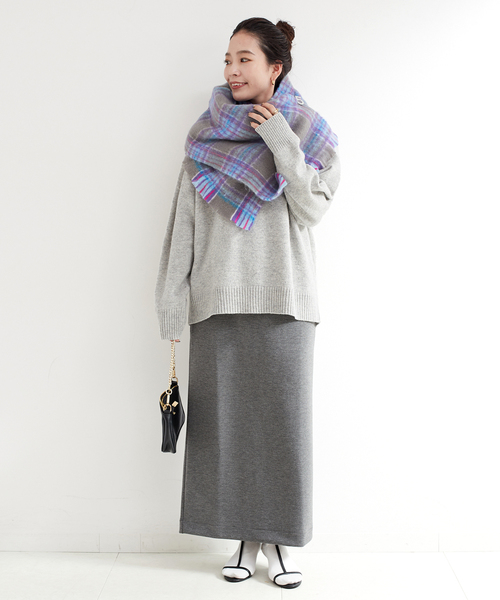 B.C STOCK（ベーセーストック）の「チェックブークレマフラー（マフラー・レディース・ブラック系その他/グリーン/イエロー/ブラウン・FREE）」の5枚目の写真