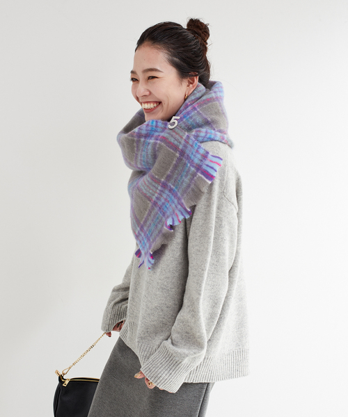 B.C STOCK（ベーセーストック）の「チェックブークレマフラー（マフラー・レディース・ブラック系その他/グリーン/イエロー/ブラウン・FREE）」の9枚目の写真