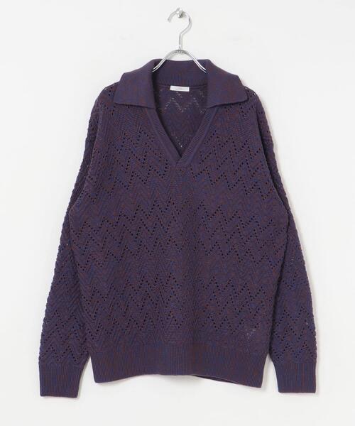 ITEMS URBANRESEARCH(アイテムズ アーバンリサーチ)の「スキッパーニットプルオーバー(ニット/セーター・レディース・ホワイト系その他/ブルー系その他・FREE)」の4枚目の写真