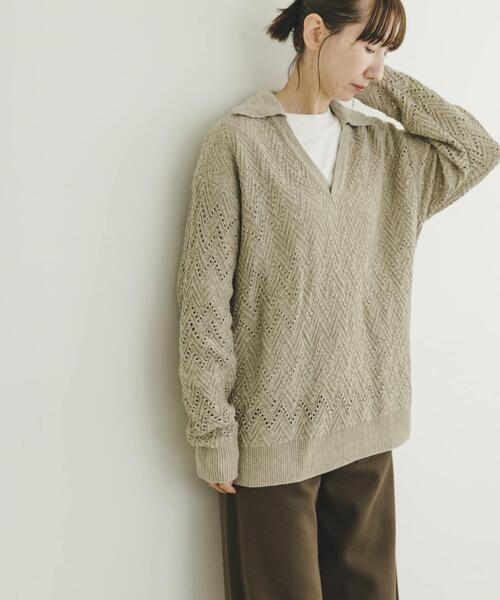 ITEMS URBANRESEARCH(アイテムズ アーバンリサーチ)の「スキッパーニットプルオーバー(ニット/セーター・レディース・ホワイト系その他/ブルー系その他・FREE)」の7枚目の写真