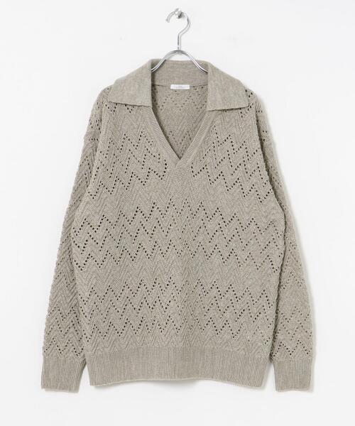 ITEMS URBANRESEARCH(アイテムズ アーバンリサーチ)の「スキッパーニットプルオーバー(ニット/セーター・レディース・ホワイト系その他/ブルー系その他・FREE)」の9枚目の写真