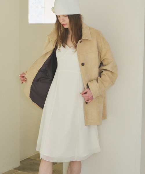GIUNON シフォンスイッチングミディドレス chiffon switching midi dress / シフォンスイッチングミディ