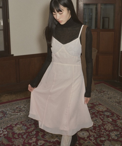 少し豊富な贈り物 midi switching chiffon dress シフォンスイッチングミディ / ワンピース