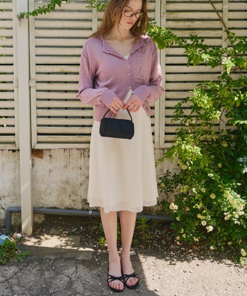 セール】chiffon switching midi dress / シフォンスイッチング