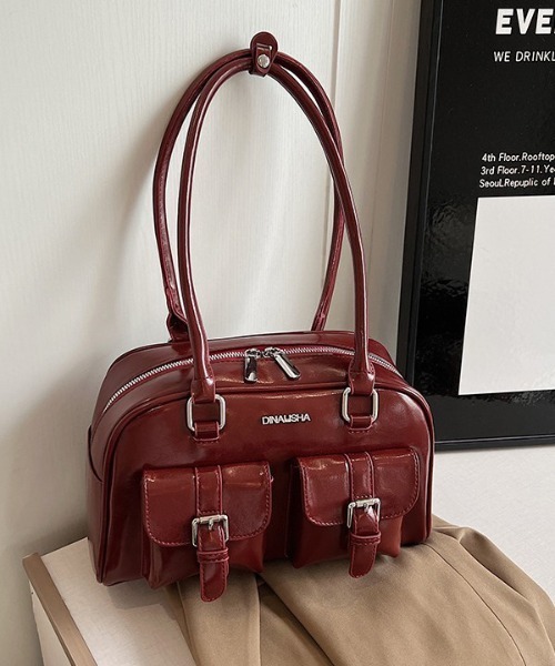 FREE STYLISTS(フリー スタイリスト)の「Y2K レトロ バックルデザインBAG / 500mlペットボトル収納可能(ショルダーバッグ・レディース・シルバー/ワイン/ブラック・FREE)」の8枚目の写真