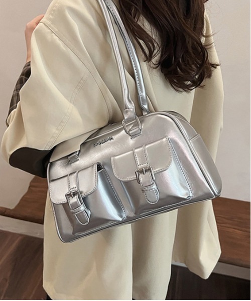 FREE STYLISTS(フリー スタイリスト)の「Y2K レトロ バックルデザインBAG / 500mlペットボトル収納可能(ショルダーバッグ・レディース・シルバー/ワイン/ブラック・FREE)」の12枚目の写真