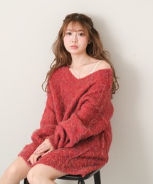 RAY CASSIN | 【前後2way】Vネックシャギーニット(ニット/セーター)