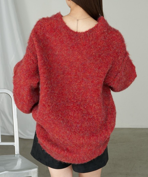 RAY CASSIN（レイカズン）の「【前後2way】Vネックシャギーニット（ニット/セーター・レディース・ライトベージュ/ブラウン/レッド・FREE）」の18枚目の写真