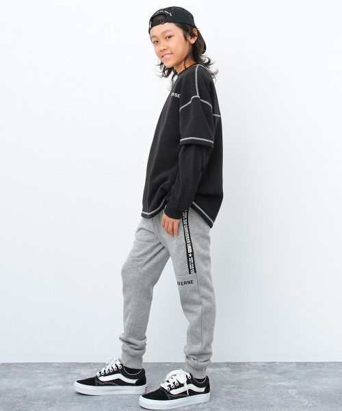 CONVERSE(コンバース)の「CONVERSE 別注裏起毛スウェットパンツ(スウェットパンツ・キッズ・ブラック/杢グレー/チャコールグレー・160/150/140/130)」の9枚目の写真