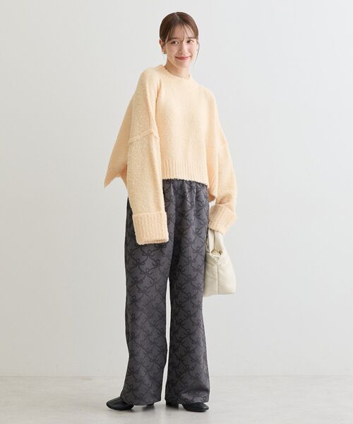 Petit fleur（プチフルール）の「・Petit Fleur ブークレワイドニット（ニット/セーター・レディース・オフホワイト/ブルー/イエロー/ライトグレー/ピンク・FREE）」の10枚目の写真