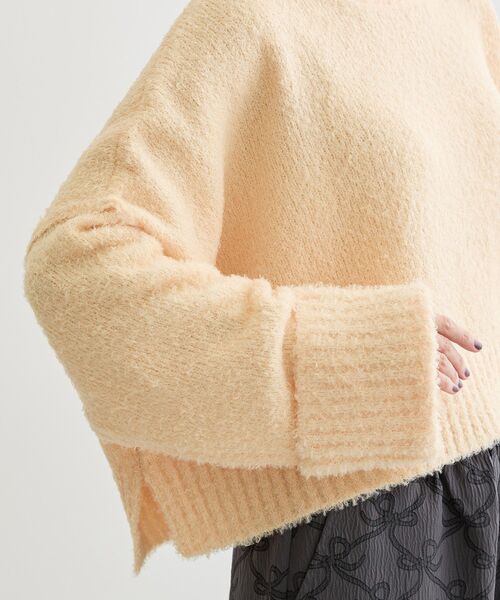 Petit fleur（プチフルール）の「・Petit Fleur ブークレワイドニット（ニット/セーター・レディース・オフホワイト/ブルー/イエロー/ライトグレー/ピンク・FREE）」の17枚目の写真