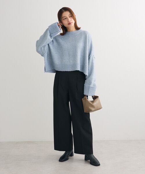 Petit fleur（プチフルール）の「・Petit Fleur ブークレワイドニット（ニット/セーター・レディース・オフホワイト/ブルー/イエロー/ライトグレー/ピンク・FREE）」の21枚目の写真