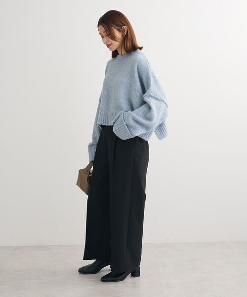 Petit fleur（プチフルール）の「・Petit Fleur ブークレワイドニット（ニット/セーター・レディース・オフホワイト/ブルー/イエロー/ライトグレー/ピンク・FREE）」の22枚目の写真