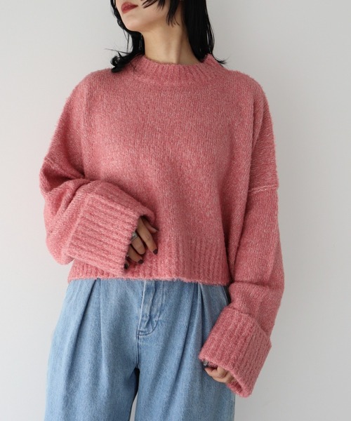 Petit fleur（プチフルール）の「・Petit Fleur ブークレワイドニット（ニット/セーター・レディース・オフホワイト/ブルー/イエロー/ライトグレー/ピンク・FREE）」の6枚目の写真