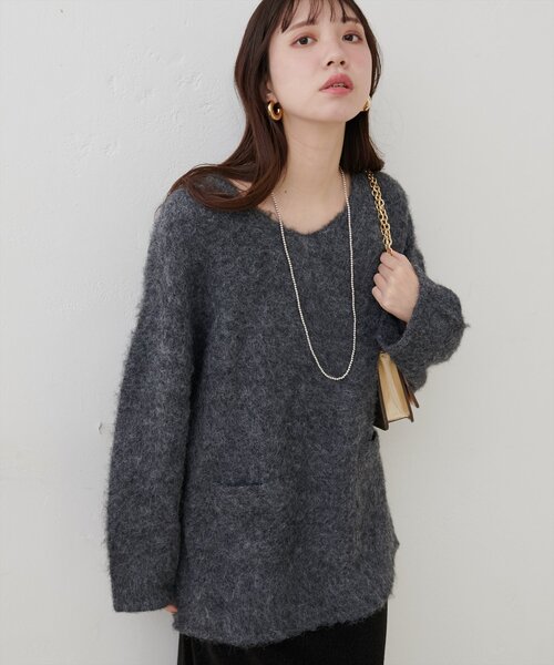natural couture(ナチュラルクチュール)の「【WEB限定】Vネックニットプルオーバー(ニット/セーター・レディース・ピンク/モカ/チャコールグレー/ライトベージュ・FREE)」の21枚目の写真