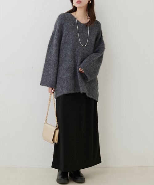 natural couture(ナチュラルクチュール)の「【WEB限定】Vネックニットプルオーバー(ニット/セーター・レディース・ピンク/モカ/チャコールグレー/ライトベージュ・FREE)」の19枚目の写真