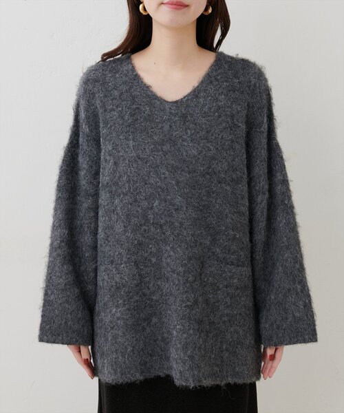 natural couture(ナチュラルクチュール)の「【WEB限定】Vネックニットプルオーバー(ニット/セーター・レディース・ピンク/モカ/チャコールグレー/ライトベージュ・FREE)」の18枚目の写真