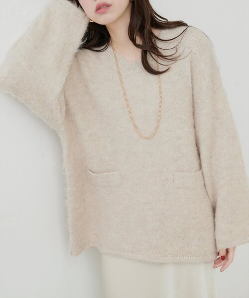 natural couture(ナチュラルクチュール)の「【WEB限定】Vネックニットプルオーバー(ニット/セーター・レディース・ピンク/モカ/チャコールグレー/ライトベージュ・FREE)」の10枚目の写真
