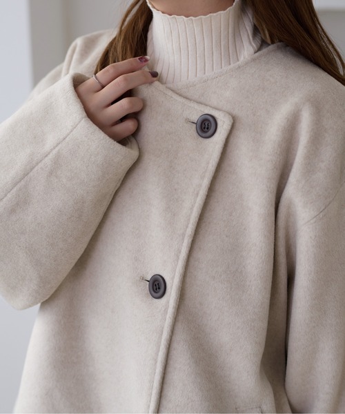 apres jour clair】コクーンスリーブミドルコート（ノーカラー