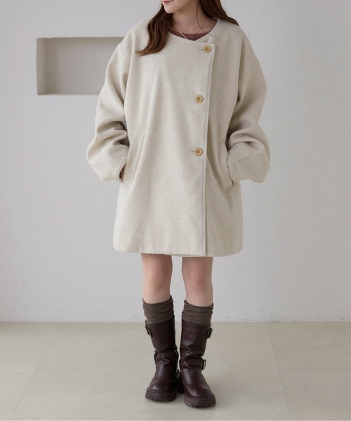 セール】【apres jour clair】コクーンスリーブミドルコート（ノー