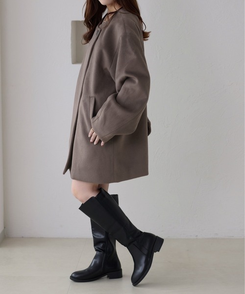 apres jour clair】コクーンスリーブミドルコート（ノーカラー