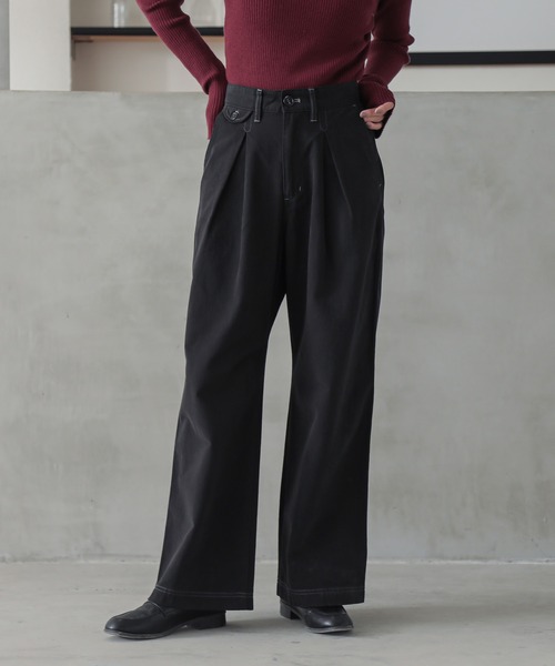 n'OrLABEL（ノアールレーベル）の「配色ステッチチノパンツ（チノパンツ・レディース・カーキ/ブラック/アイボリー・2/1）」の14枚目の写真