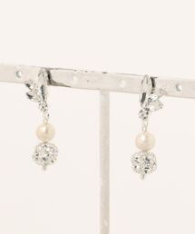 form forma | コットンパール×ビジューピアス/結婚式/パーティー(ピアス(両耳用))