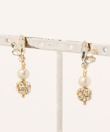 コットンパール×ビジューピアス/結婚式/パーティー