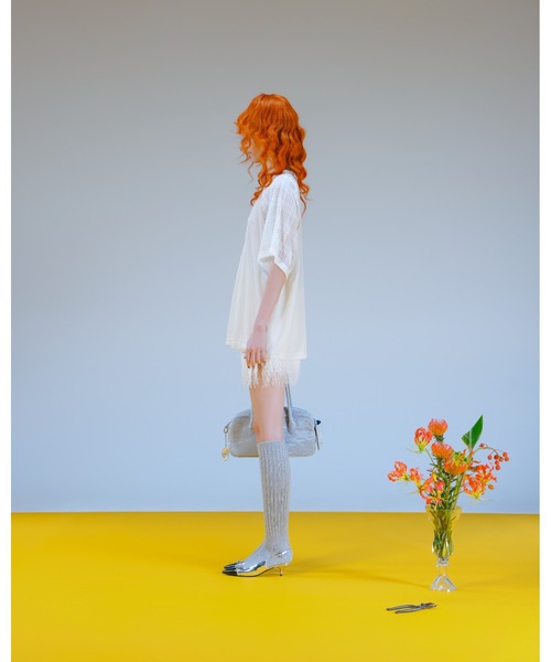 PAMEO POSE（パメオポーズ）の「Moire Flute Bag（ハンドバッグ・レディース・ブラック/ピンク/ホワイト・FREE）」の9枚目の写真