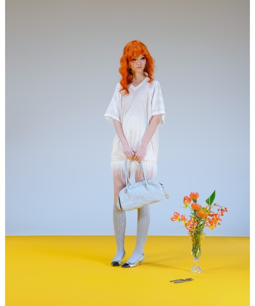 PAMEO POSE（パメオポーズ）の「Moire Flute Bag（ハンドバッグ・レディース・ブラック/ピンク/ホワイト・FREE）」の11枚目の写真