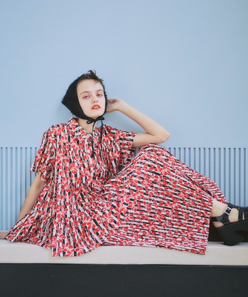 manana suerte（マニャーナスエルテ）の「オリジナルプリントティアードブラウス（シャツ/ブラウス・レディース・ブルー/レッド・FREE）」の3枚目の写真