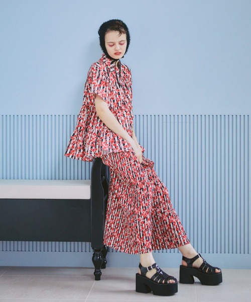 manana suerte（マニャーナスエルテ）の「オリジナルプリントティアードブラウス（シャツ/ブラウス・レディース・ブルー/レッド・FREE）」の6枚目の写真