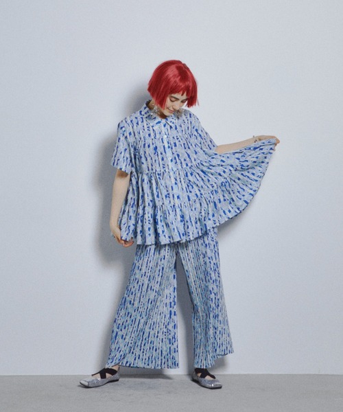 manana suerte（マニャーナスエルテ）の「オリジナルプリントティアードブラウス（シャツ/ブラウス・レディース・ブルー/レッド・FREE）」の7枚目の写真