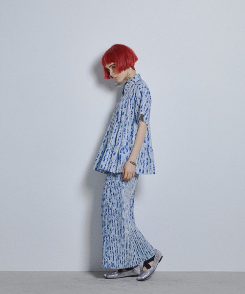 manana suerte（マニャーナスエルテ）の「オリジナルプリントティアードブラウス（シャツ/ブラウス・レディース・ブルー/レッド・FREE）」の9枚目の写真