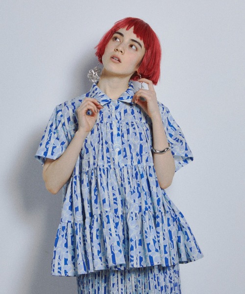 manana suerte（マニャーナスエルテ）の「オリジナルプリントティアードブラウス（シャツ/ブラウス・レディース・ブルー/レッド・FREE）」の21枚目の写真