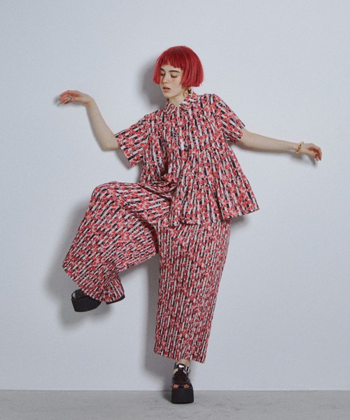 manana suerte（マニャーナスエルテ）の「オリジナルプリントティアードブラウス（シャツ/ブラウス・レディース・ブルー/レッド・FREE）」の18枚目の写真