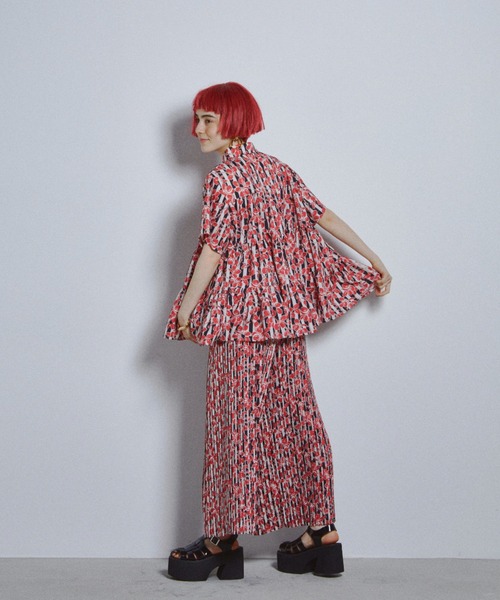 manana suerte（マニャーナスエルテ）の「オリジナルプリントティアードブラウス（シャツ/ブラウス・レディース・ブルー/レッド・FREE）」の20枚目の写真