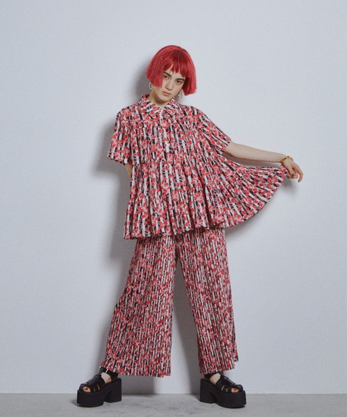 manana suerte（マニャーナスエルテ）の「オリジナルプリントティアードブラウス（シャツ/ブラウス・レディース・ブルー/レッド・FREE）」の19枚目の写真