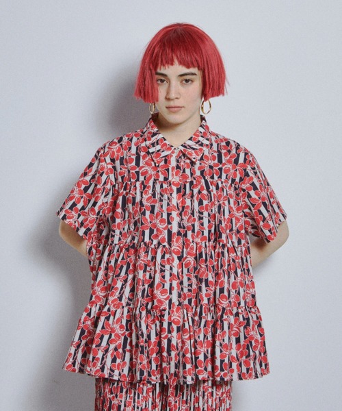 manana suerte（マニャーナスエルテ）の「オリジナルプリントティアードブラウス（シャツ/ブラウス・レディース・ブルー/レッド・FREE）」の15枚目の写真